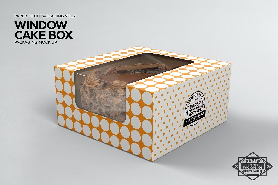 Cake Window Box Packaging Mockup by Mockup Template PSD on Dribbble