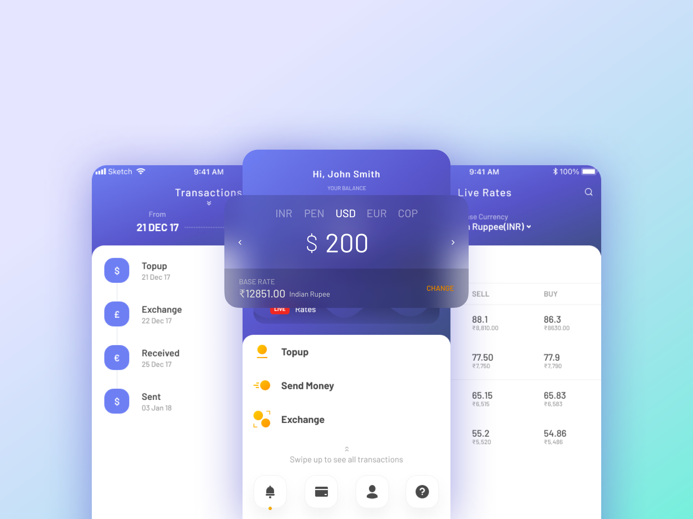 One Wallet for Every Currency User Need android app concept ios mobile ui design ux design wallet
