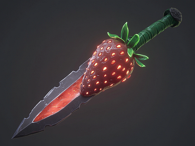 Strawberry Dagger 3d modelling blender cgi deadly r1n7t0xb