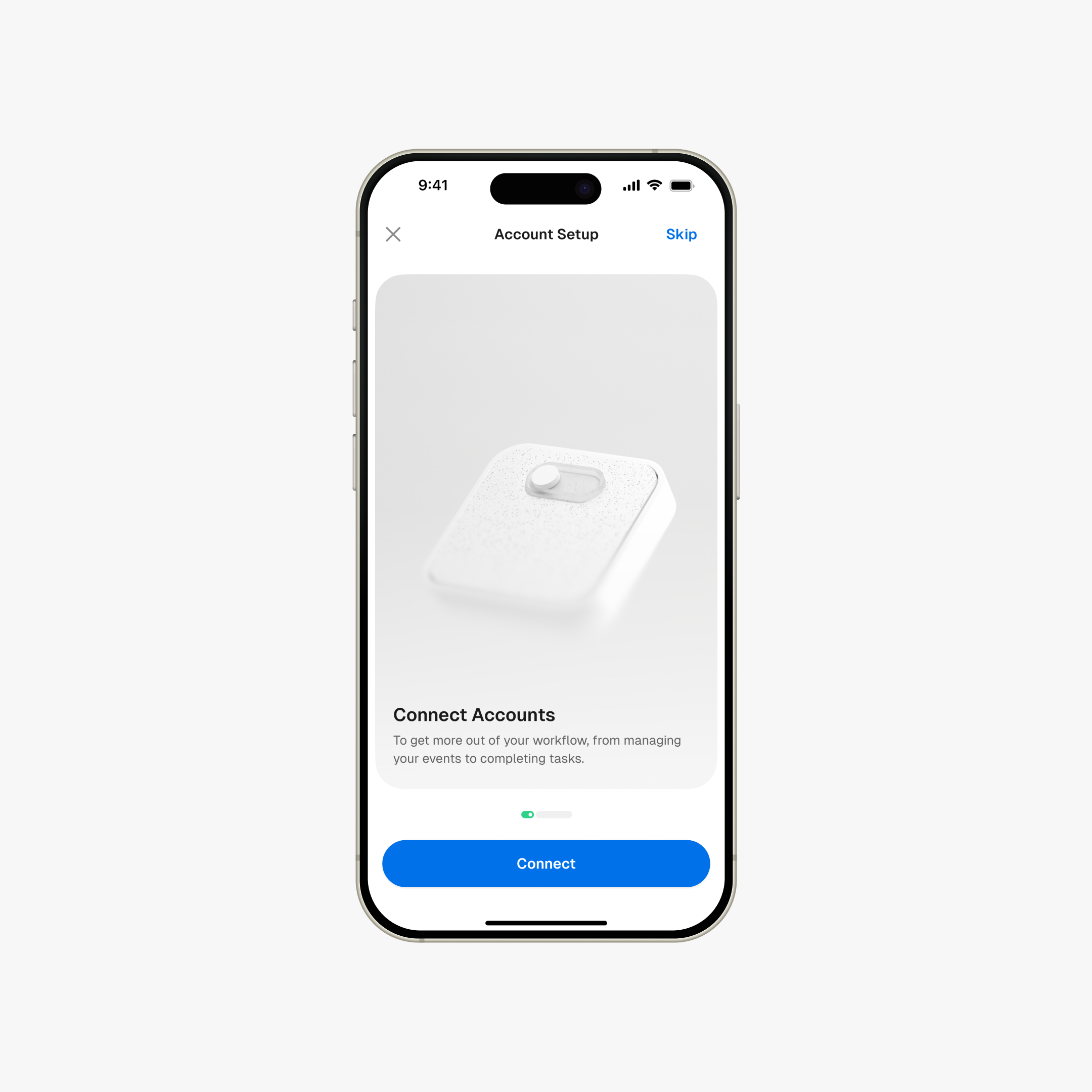 Onboarding—Connect Accounts ai animation app artificial intelligence assistant create account design form ios minimal mobile onboarding sign up ui ui design user interface ux