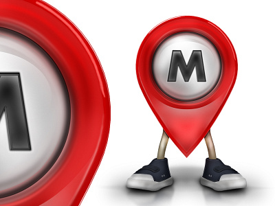 Mr M character character design glossy m pin