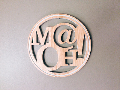 Logo Woodcut carve cnc logo oak typography wood woodcut