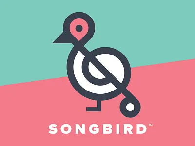 Songbird app bird debut location logo music pin song songbird treble clef type