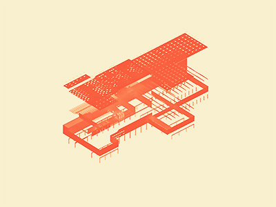 Exploded Building II building illustrator model program school of architecture sketch technical thesis