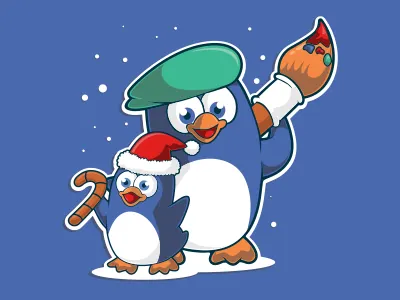 Penguin cartoon emoji illustration mascot sticker