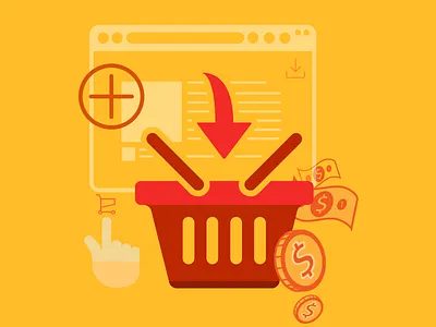 Shopping basket ai flat icon icon illustration illustrator
