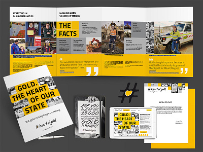 #heartofgold Campaign Branding branding brochure gold graphic design mining pr print design public relations