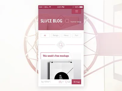 Sli/ce Blog mobile article blog design mobile search slice tags ui
