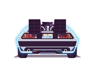 BTTF Tribute Sneak peek 80s art bttf car delorean design flat icon illustration retro vector vintage