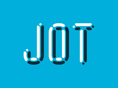 Jot This Down bevel custom type dots jot logo wordmark