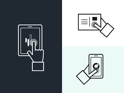 Effective Channels device flat hand illustration interaction line mobile multichannel