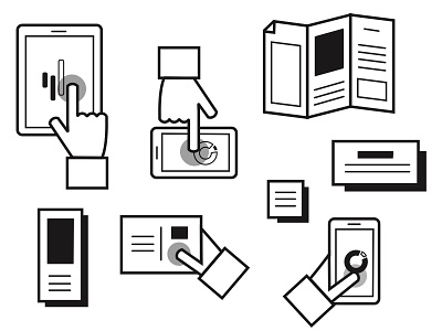 Effective Channels #2 device flat hand illustration interaction line mobile multichannel