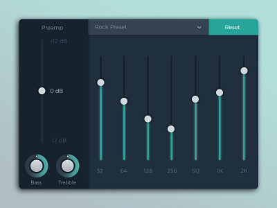 Equalizer audio custom design dj equalizer flat mixer music presets rebound tune ui