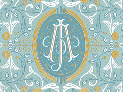 Sneak peek! gold foil illustration lettering monogram