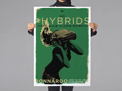 Ford Poster automotive bonnaroo concert ford gig hybrid poster rock