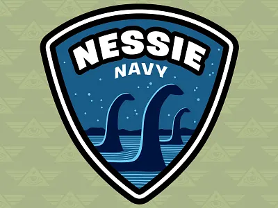 "Nessie Navy: Cryptid Command" Embroidered Patch Design army art cryptid cryptozoology embroidered patch loch ness monster merchandise military nessie paranormal patch