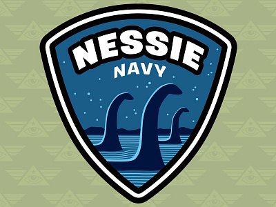 "Nessie Navy: Cryptid Command" Embroidered Patch Design army art cryptid cryptozoology embroidered patch loch ness monster merchandise military nessie paranormal patch