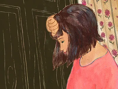 What's on the other side? acrylic door illustration painting