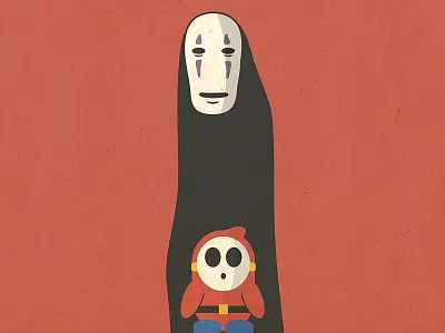 Shy Guy & No Face mario mashup no face shy guy spirited away studio ghibli super mario