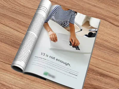 1/3 is not enough. finance growth keyboard magazine print professional protection savings women