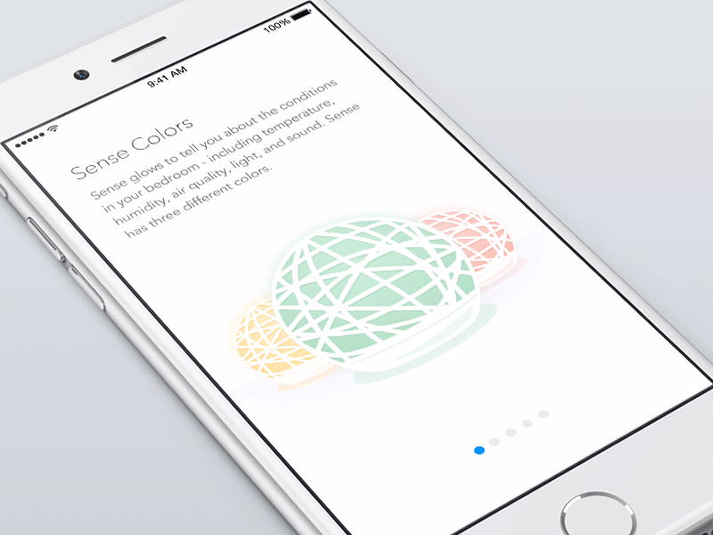 Sense Colors gif hello illustrations ios iot onboarding sense swipe