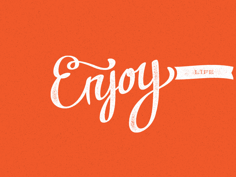 Enjoy custom type enjoy flag happy script self the little things typography vector