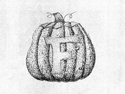 Pumpkin F drawlloween halloween illustration inktober october pumpkin sketch