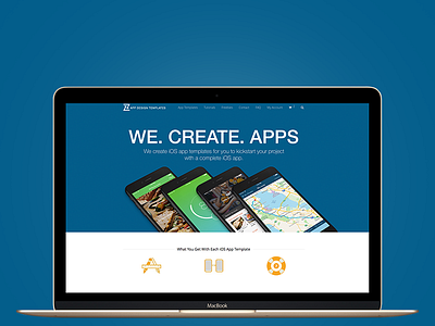 New Zappdesigntemplates.com front page slider apps macbook page site slider website