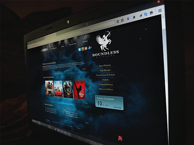 Boundless Pictures black boundless clean flat layout minimal navigation ui ux web webdesign website