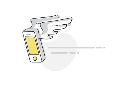 Fast Mobile App app fast fly illustration mobile speedy