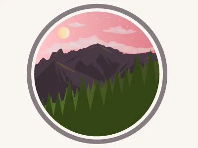 Mountain Dusk clouds gradient illustration landscape mountain