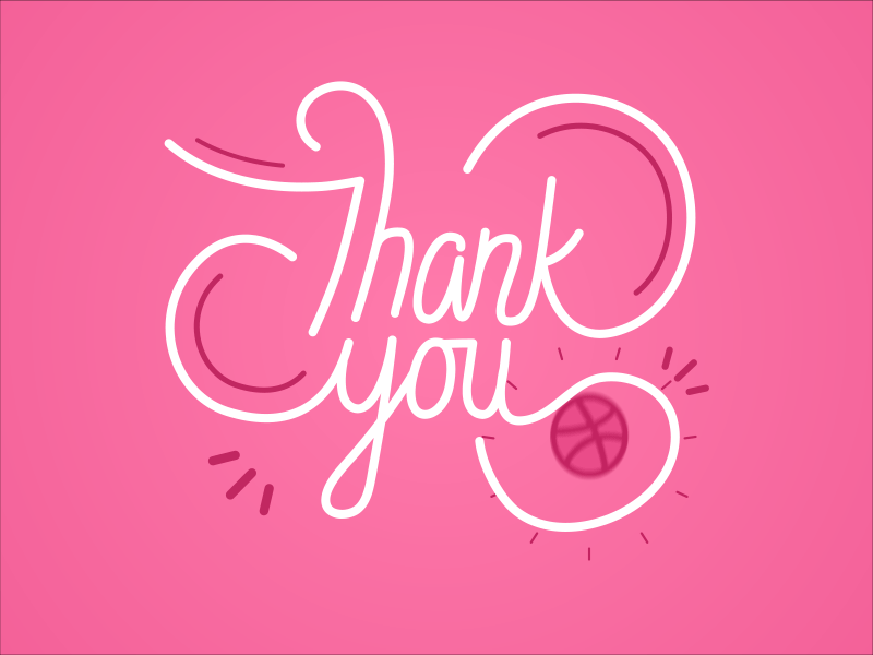 Hello Dribbble animation debut gif thank you