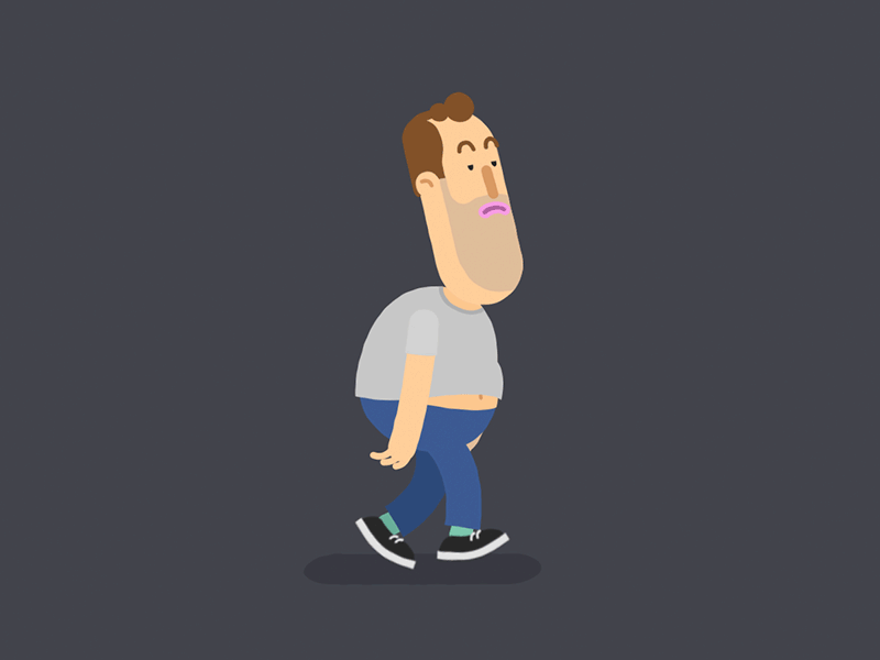 Slacker animation cycle gif illustration vector walk