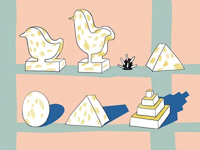 Collecting shiny things illustration