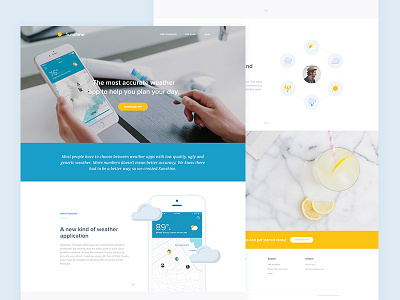 Sunshine Website - Live branding homepage illustration ios iphone landing page marketing notch ui ux web website