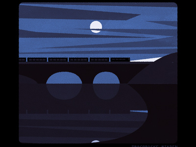 train bridge childrens books fairy tale history illustration lake moon night train water