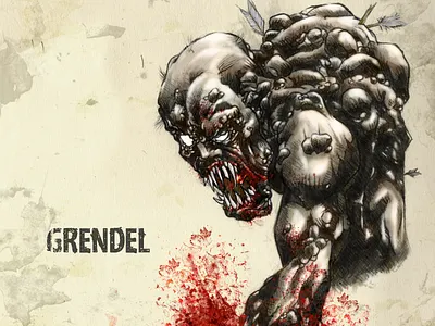 #31DaysofMonsters DAY 8: Grendel 31daysofhalloween 31daysofmonsters beowulf grendel halloween horror horrormacabre illustration monster scary scarymonster