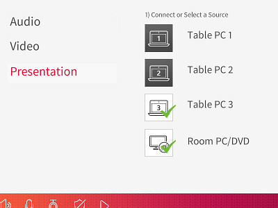 Columns control interface ui