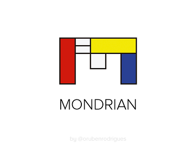 Mondrian Logo art branding colors designer identity logo mondrian painter personal personal logo