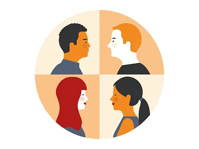 Characters development - IBM characters ibm illustration minimal people realistic simple