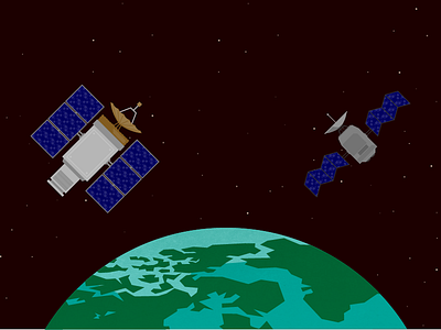 Satellites communications earth illustration satellites vector