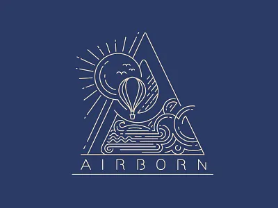 Airborn air balloon clouds journey lines logo rain sky sun travel