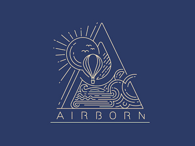 Airborn air balloon clouds journey lines logo rain sky sun travel