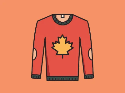 Sweater canada fall icon illustration leaf logo sweater warm