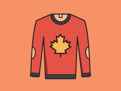 Sweater canada fall icon illustration leaf logo sweater warm