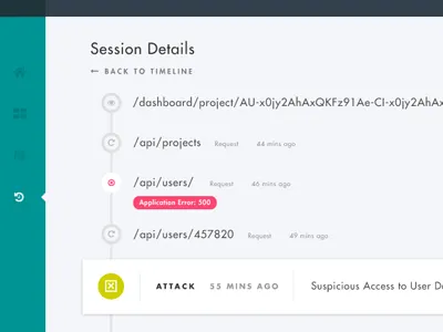 Session Timeline activity api appsec barricadeio log security server timeline ui user