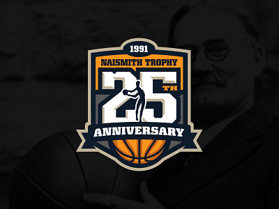 Naismith 25 25th anniversary basketball naismith awards sports logo