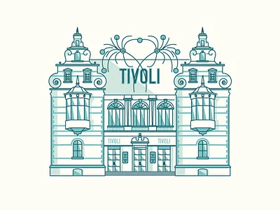 Tivoli copenhagen illustration illustrator tivoli vector