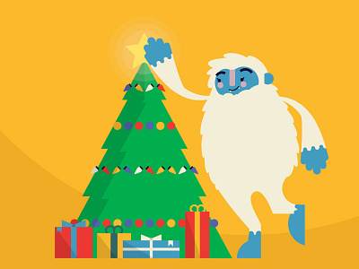 Abby the Abominable Snowperson abominable snowman christmas holidays lights ornaments presents star tree winter yeti