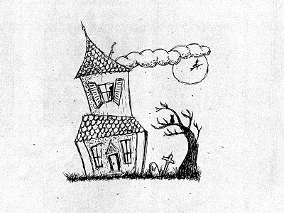 Haunted House 'G' drawlloween halloween haunted house illustration inktober october sketch